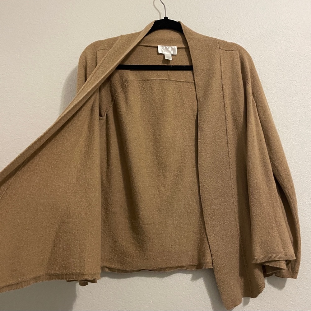 Ann Taylor Loft Open Front Camel Color Wool Cardi… - image 4